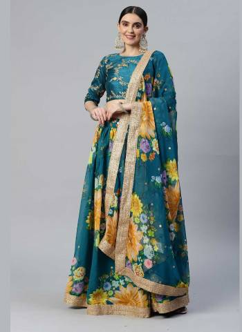 For A Designer Look,Grab These Lehenga Choli in Fine Colored.These Lehenga And Dupatta Are Fabricated On Georgette Pair With Art Silk Blouse.Its Beautified With Designer Floral Digital Printed,Sequance Embroidery Work.