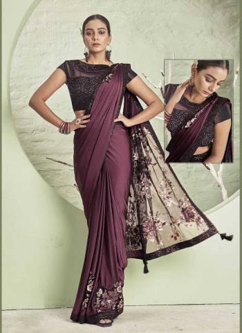 Look Attrective These Designer Party Wear Saree in Fine Colored.These Saree Are Lycra And Blouse  is Fabricated On Raw Silk.Its Beautified With Heavy Designer Embroidery,Hand Work.