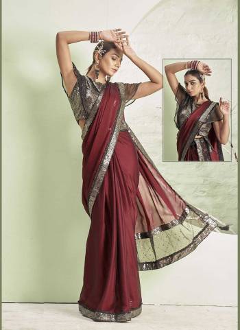 Look Attrective These Designer Party Wear Saree in Fine Colored.These Saree Are Lycra And Blouse  is Fabricated On Raw Silk.Its Beautified With Heavy Designer Embroidery,Hand Work.