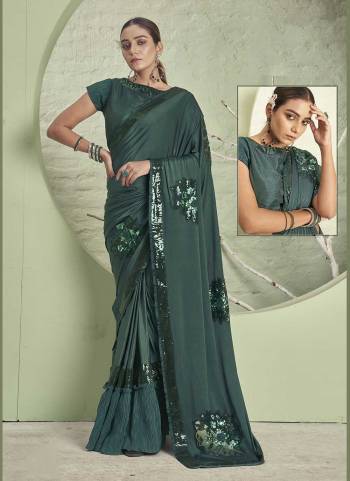 Look Attrective These Designer Party Wear Saree in Fine Colored.These Saree Are Lycra And Blouse  is Fabricated On Raw Silk.Its Beautified With Heavy Designer Embroidery,Hand Work.