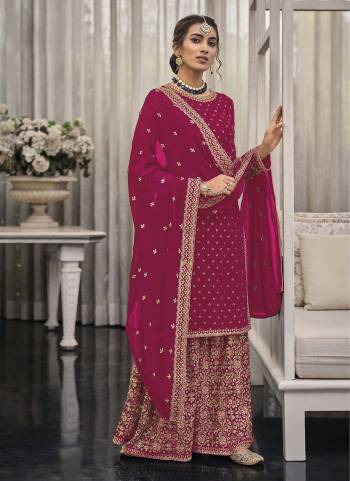 Grab These Plazzo Suit in Fine Colored Pair With Bottom And Dupatta.These Top And Dupatta Are Fabricated On Faux Georgette Pair With Faux Georgette Bottom.Its Beautified With Heavy Designer Multy Thread,Sequance Embroidery Work.