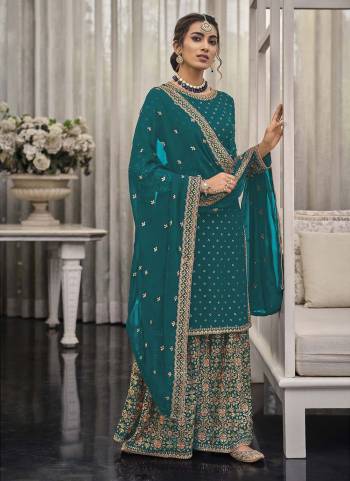 Grab These Plazzo Suit in Fine Colored Pair With Bottom And Dupatta.These Top And Dupatta Are Fabricated On Faux Georgette Pair With Faux Georgette Bottom.Its Beautified With Heavy Designer Multy Thread,Sequance Embroidery Work.