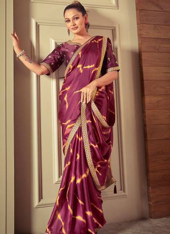 Look Attrective These Designer Party Wear Saree in Fine Colored.These Saree Are Silk Satin Crepe And Blouse is Fabricated On Raw Silk.Its Beautified With Printed,Embroidery Work.