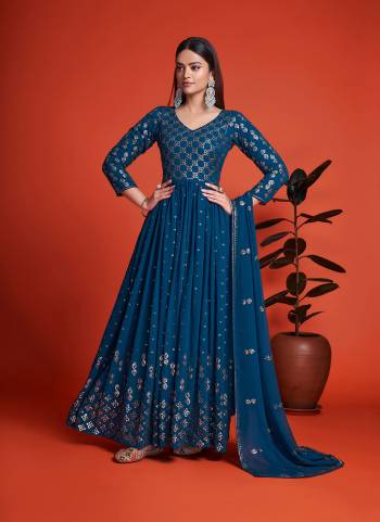 For A Designer Look,Grab These Gown With Dupatta in Fine Blooming Colored.These Gown And Dupatta Are Fabricated On Georgette Pair With American Crepe Inner.Its Beautified With Designer Thread,Sequance Embroidery Work.