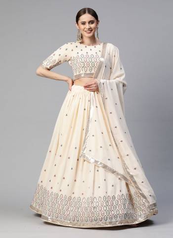 A Designer Look,Grab These Lehenga Choli in Fine Colored.These Lehenga And Blouse Are Fabricated On Georgette Pair With Georgette Dupatta.Its Beautified With Thread,Sequance Embroidery Work.