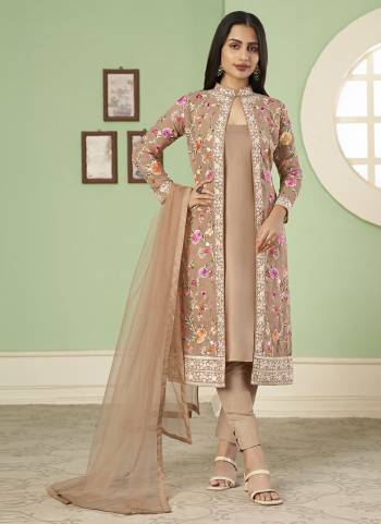 Grab These Jacket Suit in Fine Colored Pair With Bottom.These Jacket Are Fabricated On Georgette Pair With Dull Santoon Bottom And Top.Its Beautified With Heavy Designer Multy Thread,Sequance Embroidery Work.