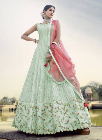 For A Designer Look,Grab These Readymade Gown With Dupatta in Fine Colored.These Gown Are Fabricated On Jacquard Silk Pair With Soft Net Dupatta.Its Beautified With Wevon Designer With Embroidery Work.