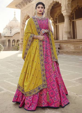 For A Designer Look,Grab These Readymade Gown With Dupatta in Fine Colored.These Gown Are Fabricated On Jacquard Silk Pair With Soft Net Dupatta.Its Beautified With Wevon Designer With Embroidery Work.