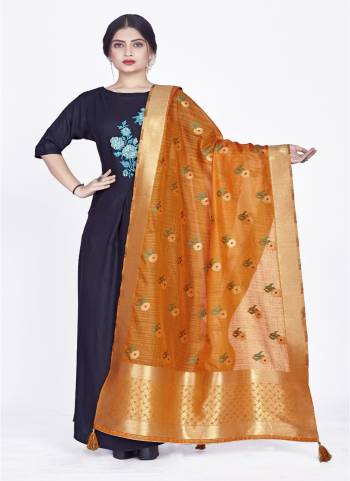 Grab These Beautiful Colored Dupatta.These Dupatta is Fabricated On Chanderi.Its Beautified With Wevon Designer Work.