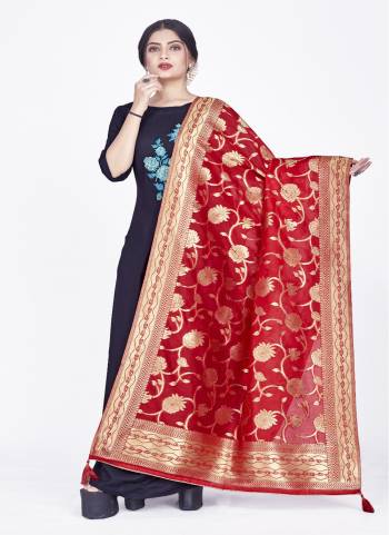 Grab These Beautiful Colored Dupatta.These Dupatta is Fabricated On Chanderi.Its Beautified With Wevon Designer Work.