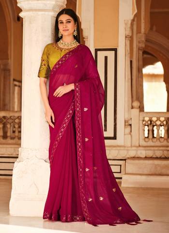 Attrective These Designer Saree in Fine Colored.These Saree And Blouse is Fabricated On Chinon Pair.Its Beautified Fabric With Heavy Thread,Sequance Embroidery Work.