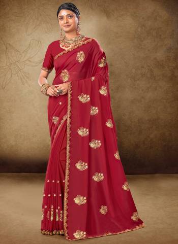 Garb These Saree in Fine Colored.These Saree Are Blooming Georgette And Blouse is Art Silk Fabricated Pair.Its Beautified Fabric With Designer Jari Embroidery Work.