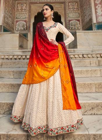 Grab These Beautiful Looking Designer Gown With Dupatta.These Gown is Georgette And Dupatta Is Fabricated On Padding Chinon.Its Beautified With Designer Thread And Sequance Embroidery Work.