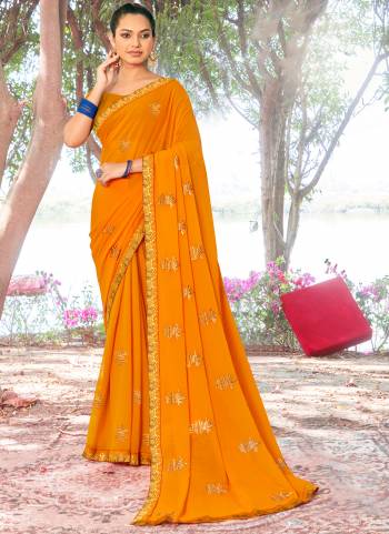 Garb These Saree in Fine Colored.These Saree And Blouse is Georgette Fabricated Pair.Its Beautified Fabric With Designer Jari Embroidery Work.