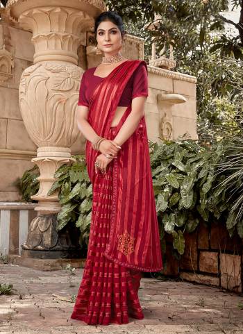 Garb These Saree in Fine Colored.These Saree And Blouse is Art Silk Fabricated Pair.Its Beautified Fabric With Wevon Patta Designer With Swarovski Work.