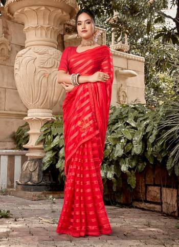 Garb These Saree in Fine Colored.These Saree And Blouse is Art Silk Fabricated Pair.Its Beautified Fabric With Wevon Patta Designer With Swarovski Work.