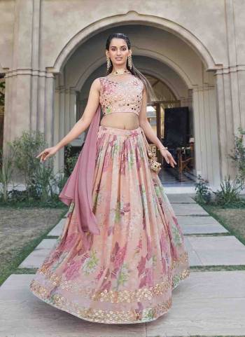 For A Designer Look,Grab These Lehenga Choli in Fine Colored.These Lehenga And Blouse Are Fabricated On Georgette Pair With Georgette Dupatta.Its Beautified With Designer Printed,Mirror,Sequance Embroidery Work.