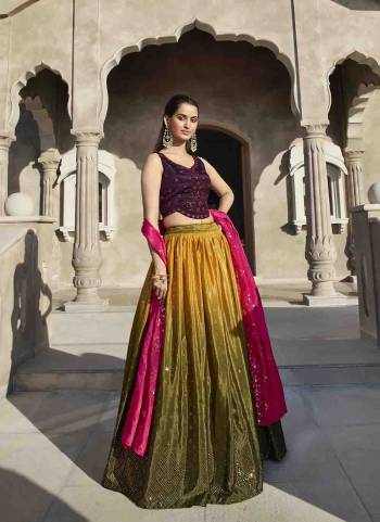 For A Designer Look,Grab These Lehenga Choli in Fine Colored.These Lehenga And Blouse Are Fabricated On Chinon Pair With Chinon Dupatta.Its Beautified With Designer Thread,Mirror,Sequance Embroidery Work.