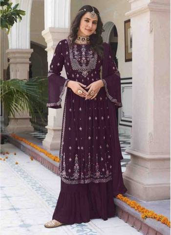 Attrective These Sharara Suit in Fine Colored Pair With Bottom And Dupatta.These Top And Bottom Are Fabricated On Faux Georgette Pair With Nazmin Dupatta.Its Beautified With Santoon Inner.Its Beautified With Heavy Designer Embroidery Work.