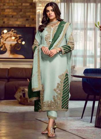 Attrective These Designer Suit in Fine Colored Pair With Bottom And Dupatta.These Top Are Faux Georgette And Dupatta Are Fabricated On Nazmin Pair With Santoon Bottom.Its Beautified With Santoon Inner.Its Beautified With Heavy Designer Embroidery Work.