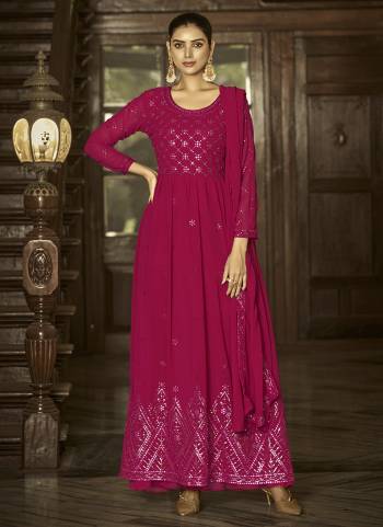 Attrective Looking These Special Suit in Fine Colored Pair With Bottom And Dupatta.These Top Are Faux Georgette And Dupatta Are Fabricated On Faux Georgette Pair With Satin Silk Bottom.Its Beautified With Heavy Designer Embroidery Work.