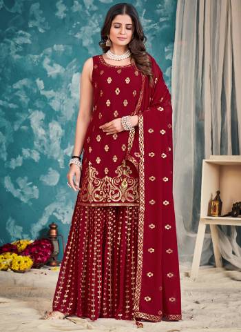 Attrective These Readymade Sharara Suit in Fine Colored Pair With Bottom And Dupatta.These Top Are Georgette And Dupatta Are Fabricated On Georgette Pair With Georgette Bottom.Its Beautified With Heavy Designer Sequance,Thread Embroidery Work.