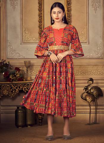 Attrective These Beautiful Looking Readymade Long Kurti.These Kurtis Fabricated On Rayon.Its Beautified With Designer Digital Printed With Foil Printed.