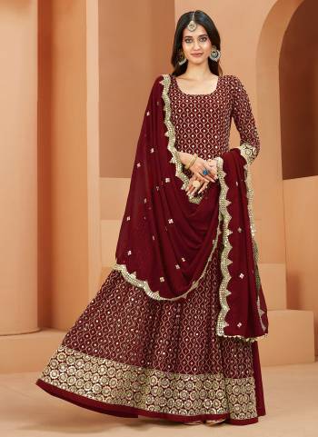 Grab These Anarkali Suit in Fine Colored Pair With Bottom And Dupatta.These Top And Dupatta Are Fabricated On Faux Georgette Pair With Santoon Bottom And Inner.Its Beautified With Heavy Designer Sequance Embroidery Work.