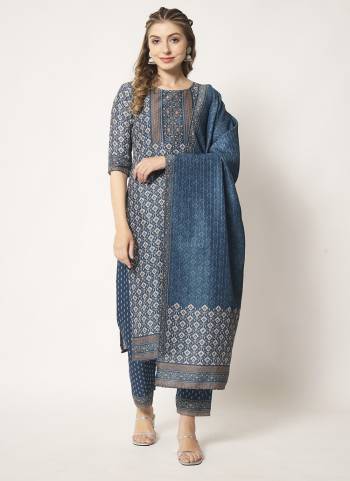 Attrective These Salwar Suit in Fine Colored Pair With Bottom And Dupatta.These Top And Dupatta Are Fabricated On Muslin Pair With Muslin Bottom.Its Beautified With Printed Designer,Sequance Embroidery Work.