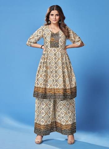 Grab This Readymade Dress In Fine Color Top And Bottom Are Rayon Fabricated Beautified With Designer Printed. It Is Light In Weight And Easy To Carry All Day Long. 