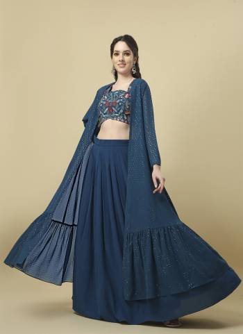 For A Designer Look,Grab These Readymade Lehenga Choli in Fine Colored.These Lehenga Are Georgette And Blouse Are Fabricated On Georgette Pair With Chiffon Jacket.Its Beautified With Designer Embroidery Work.