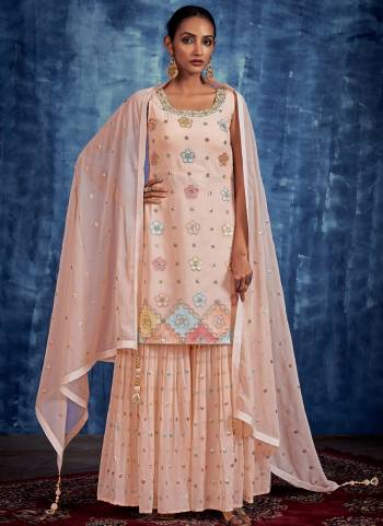 Attrective These Readymade Sharara Suit in Fine Colored Pair With Bottom And Dupatta.These Top Are Georgette And Dupatta Are Fabricated On Georgette Pair With Georgette Bottom.Its Beautified With Heavy Designer Sequance,Thread Embroidery,Hand Work.