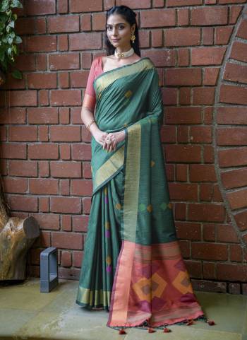 Attrective These Festive Wear Saree in Fine Colored.These Saree And Blouse is Fabricated On Soft Raw Silk.Its Beautified With Katha Weavon Ikkat Pallu Designer.