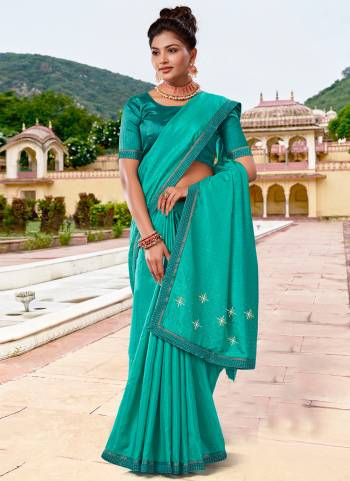 Garb These Saree in Fine Colored.These Saree Are Vichitra Silk And Blouse is Art Silk  Fabricated Pair.Its Beautified Fabric With Designer Diamond Pallu Work With Lace Border.