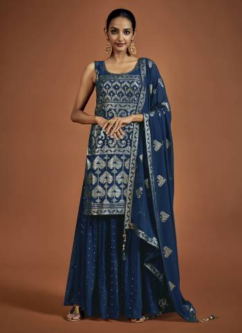 Attrective These Readymade Sharara Suit in Fine Colored Pair With Bottom And Dupatta.These Top Are Georgette And Dupatta Are Fabricated On Georgette Pair With Georgette Bottom.Its Beautified With Heavy Designer Sequance Embroidery Work.