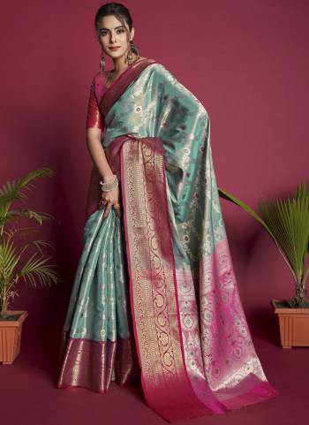 Attrective These Festive Wear Saree in Fine Colored.These Saree And Blouse is Fabricated On Kanjivaram Silk.Its Beautified With Weavon Jari & Meena Designer.