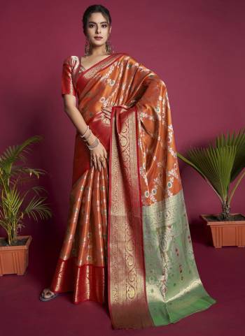 Attrective These Festive Wear Saree in Fine Colored.These Saree And Blouse is Fabricated On Kanjivaram Silk.Its Beautified With Weavon Jari & Meena Designer.