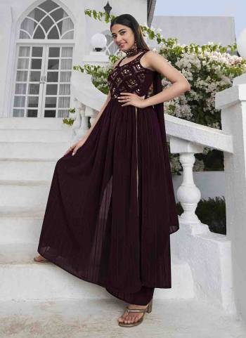 Grab These Beautiful Looking Readymade Designer Plazzo Suits.These Top And Bottom is Georgette And Dupatta Is Fabricated On Georgette.Its Beautified With Designer Thread And Sequance Embroidery Work.