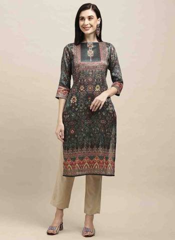 Garb These Beautiful Looking Readymade Kurti.These Kurtis Fabricated On Tussar Silk.Its Beautified With Designer Digital Printed.