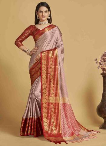 Attrective This Wedding Partywear Saree Paired With Blouse.This Saree And Blouse Are Soft Silk Based Fabric With Weaving Jacquard Designer. Buy This Pretty Saree Now.