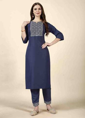 Grab These Beautiful Looking Readymade Kurti With Bottom.These Dress is Fabricated On Cotton Rayon Slub Top And Bottom.Its Beautified With Embroidery Work.