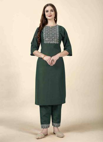 Grab These Beautiful Looking Readymade Kurti With Bottom.These Dress is Fabricated On Cotton Rayon Slub Top And Bottom.Its Beautified With Embroidery Work.