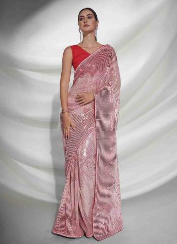 Grab These Party Wear Saree in Fine Colored.These Saree is Fabricated On Georgette Pair With Art Silk Blouse.Its Beautified With Heavy Sequance Embroidery Work.