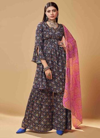 Grab This Readymade Plazzo Suits In Fine Color Top And Bottom Are Rayon Fabricated And Georgette Dupatta.Its Beautified With Designer Printed. It Is Light In Weight And Easy To Carry All Day Long. 