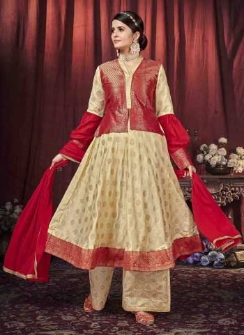 Grab This Readymade Plazzo Suits In Fine Color Top And Bottom Are Art Silk Fabricated And Georgette Dupatta.Its Beautified With Wevon Jari Designer. It Is Easy To Carry All Day Long. 