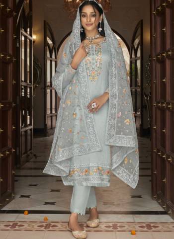 Garb These Salwar Suit in Fine Colored Pair With Bottom And Dupatta.These Top Are Faux Georgette And Bottom Are Fabricated On Santoon Pair With Soft Net Dupatta.Its Beautified With Santoon Inner.Its Beautified With Heavy Designer Embroidery With Diamond Work.