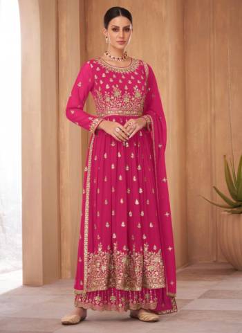 Attrective These Plazzo Suit in Fine Colored Pair With Bottom And Dupatta.These Top And Dupatta Are Fabricated On Georgette Pair With Georgette Bottom.Its Beautified With Santoon Inner.Its Beautified With Heavy Designer Sequance Embroidery Work.