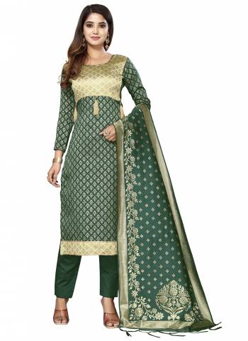 Grab These Salwar Suit in Fine Colored Pair With Bottom And Dupatta.These Top And Dupatta Are Fabricated On Banarasi Silk Pair With Taffeta Silk Bottom.Its Beautified With Heavy Wevon Designer Work.