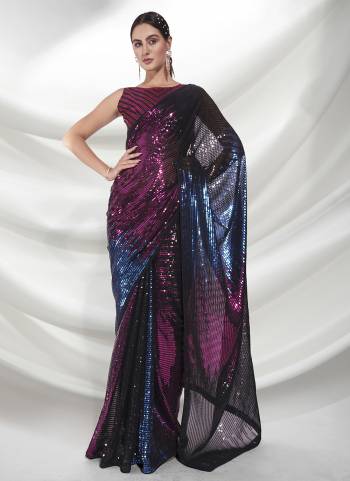 Grab These Party Wear Saree in Fine Colored.These Saree is Fabricated On Georgette Pair With Art Silk Blouse.Its Beautified With Heavy Sequance Embroidery Work.