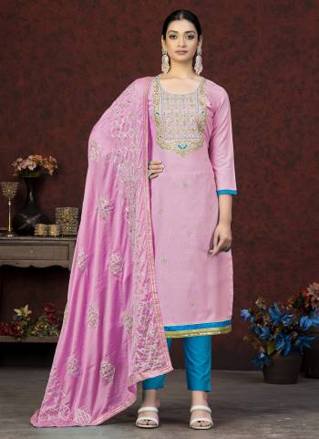 Grab These Salwar Suit in Fine Colored Pair With Bottom And Dupatta.These Top Are Glass Cotton And Dupatta Are Fabricated On Nazmin Pair With Cotton Bottom.Its Beautified With Designer Embroidery Work.